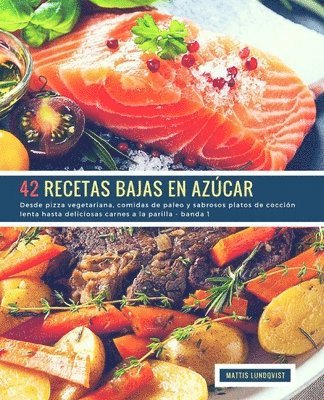 bokomslag 42 Recetas Bajas en Azúcar - banda 1: Desde pizza vegetariana, comidas de paleo y sabrosos platos de cocción lenta hasta deliciosas carnes a la parill