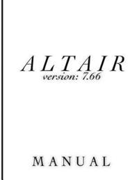 bokomslag Altair - Manual: Manual for Altair Ver. 7.66