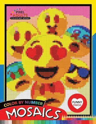 Funny Emoji Mosaic: Pixel Adults Coloring Books Color by Number 1