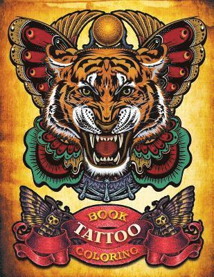 Tattoo Coloring Book: Hand-drawn set of old school Tattoos Coloring Book (Relaxing, Inspiration) 1