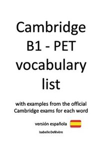 bokomslag Cambridge B1 - PET vocabulary list (versión española)