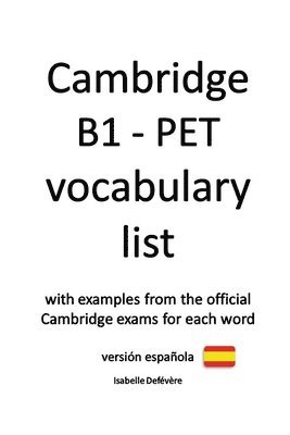 bokomslag Cambridge B1 - PET vocabulary list (versión española)