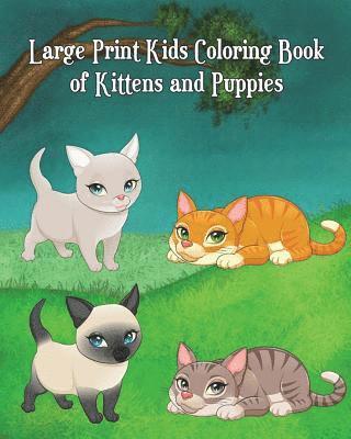 bokomslag Large Print Kids Coloring Book of Kittens and Puppies: Children Activity Books for Kids Ages 2-4, 4-8, Boys, Girls, Fun Early Learning!