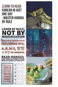 bokomslag Learn to read Korean in just one day: Master Hangul by rule: Penmanship practice and names of K-POP members