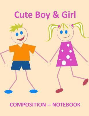 Cute Boy and Girl: Composition Notebook 1