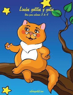 bokomslag Lindos gatitos y gatos libro para colorear 3 & 4