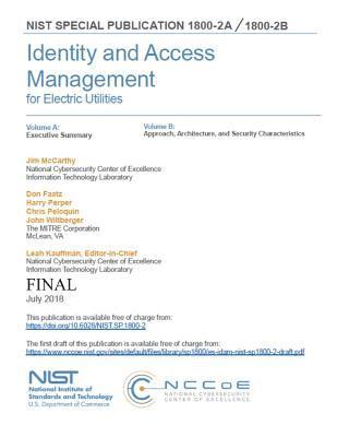 Identity and Access Management for Electric Utilities NIST SP 1800-2a + 2b 1