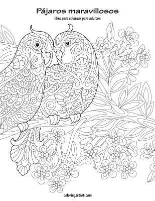 bokomslag Pájaros maravillosos libro para colorear para adultos 1