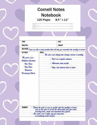 bokomslag Cornell Notes Notebook: Note Taking System, For Students, Writers, Meetings, Lectures Large Size 8.5 x 11 (21.59 x 27.94 cm), Durable Matte Pu