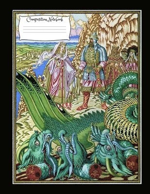 Dragon Composition Notebook: 8.5 x 11 Vintage fantasy art cover composition notebook / Journal 150 lined college ruled pages, dragon medieval softc 1