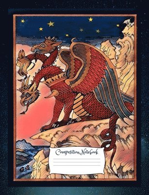 bokomslag Dragon Composition Notebook: Standard size vintage fantasy art cover composition notebook / Journal 150 lined college ruled pages, serpent medieval