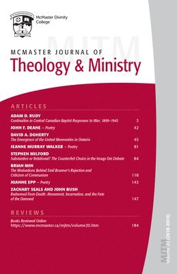 McMaster Journal of Theology and Ministry 1