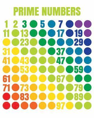 Prime Numbers: Rainbow Dots with Primes 1-100 for Math Teachers Students 4 Square to 1 Inch Graph Paper 150 Pages 8x10 1