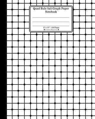 bokomslag Quad Rule 5x5 Graph Paper Notebook. 8 X 10. 120 Pages. Geometric Shapes Cover: White Black Mesh Squares Dots Pattern Cover. Square Grid Paper, Graph R