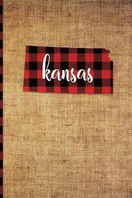 bokomslag Kansas: 6 X 9 108 Pages: Buffalo Plaid Kansas State Silhouette Hand Lettering Cursive Script Design on Soft Matte Cover Notebo