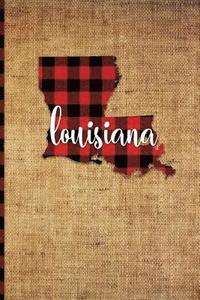 bokomslag Louisiana: 6 X 9 108 Pages: Buffalo Plaid Louisiana State Silhouette Hand Lettering Cursive Script Design on Soft Matte Cover Not