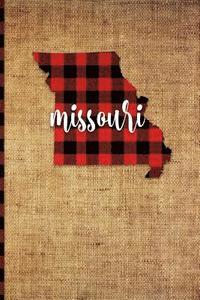 bokomslag Missouri: 6 X 9 108 Pages: Buffalo Plaid Missouri State Silhouette Hand Lettering Cursive Script Design on Soft Matte Cover Note