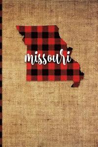 bokomslag Missouri: 6 X 9 108 Pages: Buffalo Plaid Missouri State Silhouette Hand Lettering Cursive Script Design on Soft Matte Cover Note