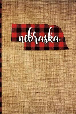 bokomslag Nebraska: 6 X 9 108 Pages: Buffalo Plaid Nebraska State Silhouette Hand Lettering Cursive Script Design on Soft Matte Cover Note