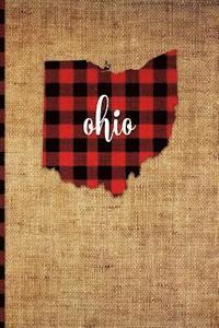 bokomslag Ohio: 6 X 9 108 Pages: Buffalo Plaid Ohio State Silhouette Hand Lettering Cursive Script Design on Soft Matte Cover Notebook