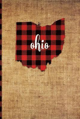 Ohio: 6 X 9 108 Pages: Buffalo Plaid Ohio State Silhouette Hand Lettering Cursive Script Design on Soft Matte Cover Notebook 1