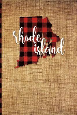 bokomslag Rhode Island: 6 X 9 108 Pages: Buffalo Plaid Rhode Island State Silhouette Hand Lettering Cursive Script Design on Soft Matte Cover