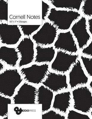 bokomslag Cornell Notes: B&W Giraffe Pattern Cover - Best Note Taking System for Students, Writers, Conferences. Cornell Notes Notebook. Large