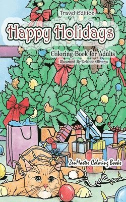Happy Holidays Coloring Book for Adults Travel Edition