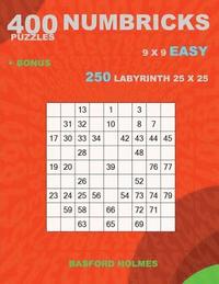bokomslag 400 NUMBRICKS puzzles 9 x 9 EASY + BONUS 250 LABYRINTH 25 x 25