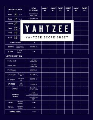 bokomslag Yahtzee Score Sheet: Yahtzee Games Record Score, Scoresheet Keeper Notebook, Yahtzee Score Sheet, Yahtzee Score Card, Write in the Player N