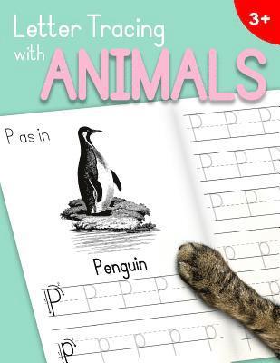 Letter Tracing With Animals: Learn the Alphabet - Handwriting Practice Workbook for Children in Preschool and Kindergarten - Mint-Pink Cover 1