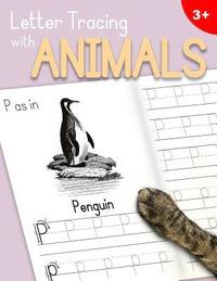 bokomslag Letter Tracing With Animals: Learn the Alphabet - Handwriting Practice Workbook for Children in Preschool and Kindergarten - Lilac-Peach Cover