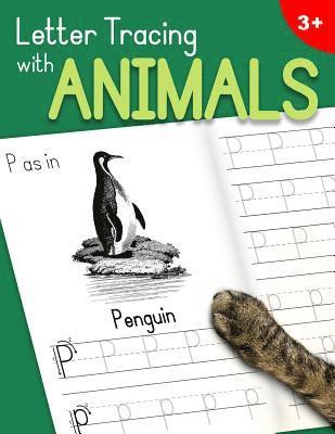 bokomslag Letter Tracing With Animals: Learn the Alphabet - Handwriting Practice Workbook for Children in Preschool and Kindergarten - Green-Leaf Cover