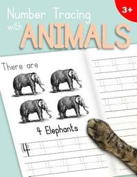bokomslag Number Tracing With Animals: Learn the Numbers - Number and Counting Practice Workbook for Children in Preschool and Kindergarten - Light Blue-Peac