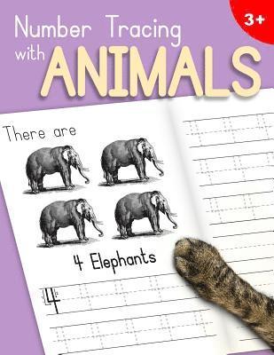 bokomslag Number Tracing With Animals: Learn the Numbers - Number and Counting Practice Workbook for Children in Preschool and Kindergarten - Lavender-Peach