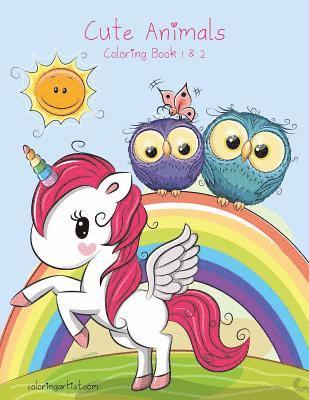 Cute Animals Coloring Book 1 & 2 1