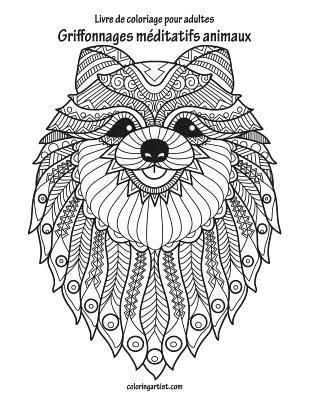 bokomslag Livre de coloriage pour adultes Griffonnages méditatifs animaux 3