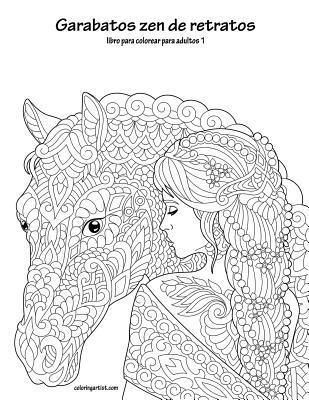bokomslag Garabatos zen de retratos libro para colorear para adultos 1
