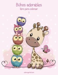 bokomslag Búhos adorables libro para colorear 1
