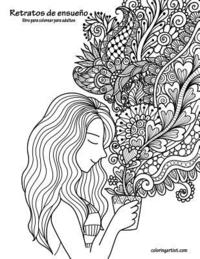 bokomslag Retratos de ensueño libro para colorear para adultos 1