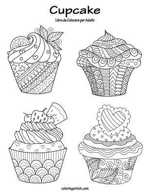 bokomslag Cupcake Libro da Colorare per Adulti 1