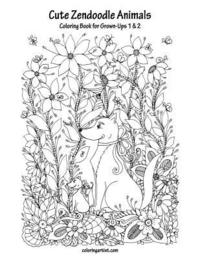 bokomslag Cute Zendoodle Animals Coloring Book for Grown-Ups 1 & 2