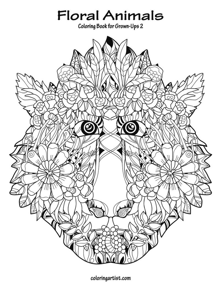 Floral Animals Coloring Book for Grown-Ups 2 1