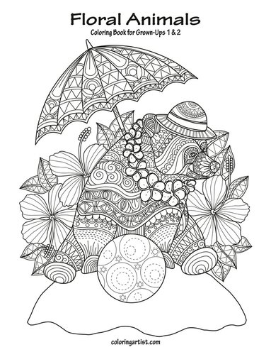 bokomslag Floral Animals Coloring Book for Grown-Ups 1 & 2