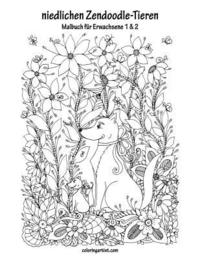 bokomslag Malbuch mit niedlichen Zendoodle-Tieren für Erwachsene 1 & 2
