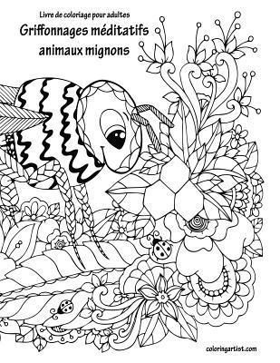 bokomslag Livre de coloriage pour adultes Griffonnages méditatifs animaux mignons 2