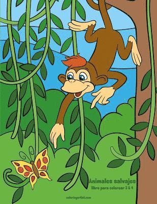 Nick Snels - Animales salvajes libro para colorear 3 & 4, Häftad