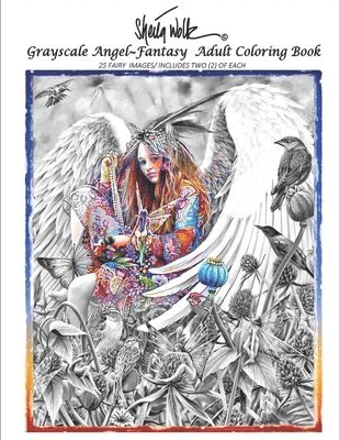 Sheila Wolk Gray Scale ANGEL Adult Coloring Book 1