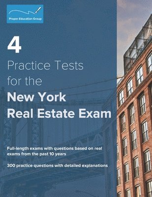 bokomslag 4 Practice Tests for the New York Real Estate Exam