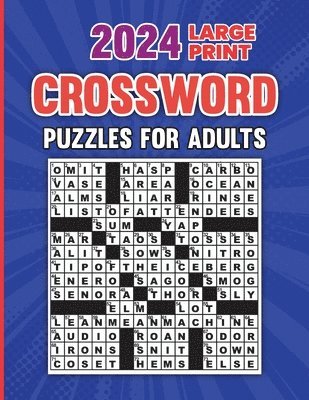 bokomslag 2024 Large Print Crossword Puzzles For Adults With Solution